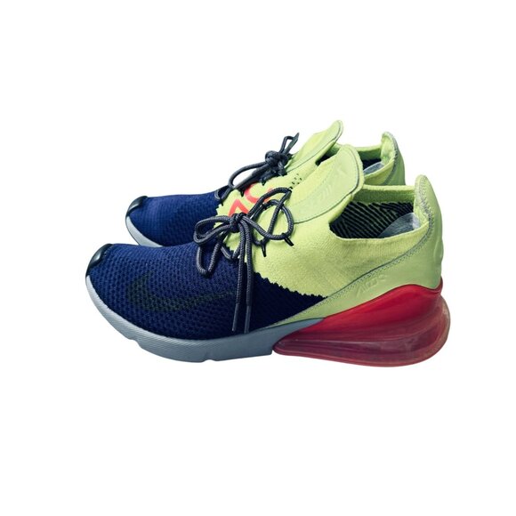 Nike Air Max 270 Flyknit Sneakers Mens  US 10  Lime/Blue/Red. - Picture 3 of 9